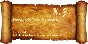Menyhért Zdenka névjegykártya